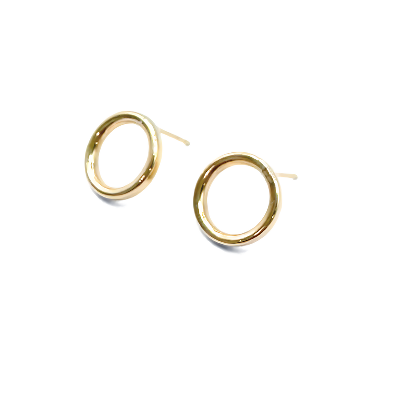 Erin Gray Circle Stud Gold Filled Earrings - Waterproof!