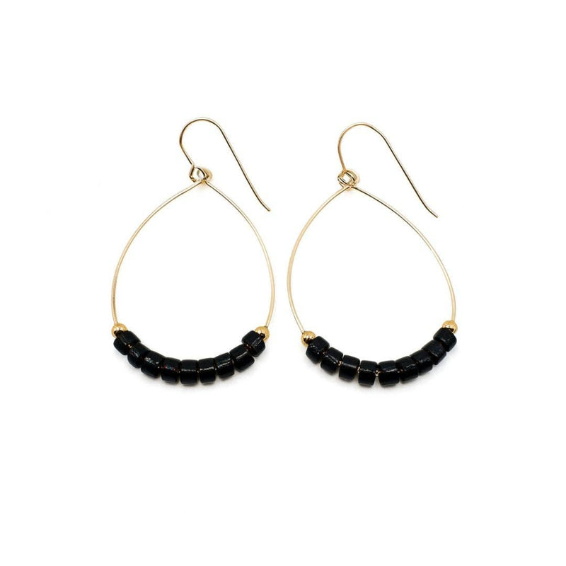 Heishi Aster Earring in BLACK - Waterproof
