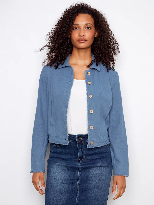 Charlie B Linen Blend Jacket - Denim