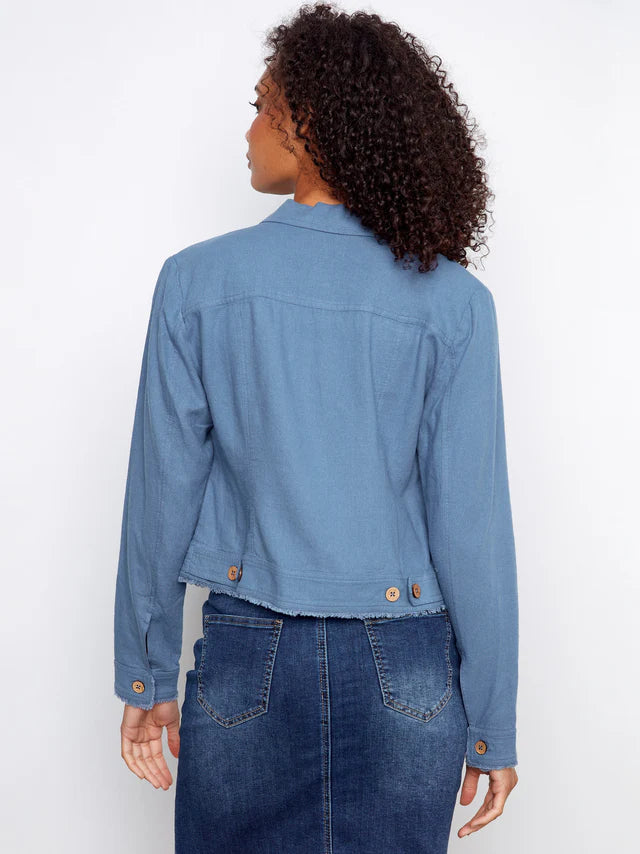 Charlie B Linen Blend Jacket - Denim