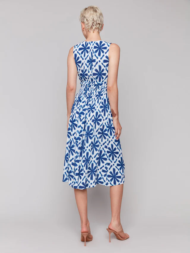 Charlie B Printed Sleeveless Empire Waist Dress - Mosaic