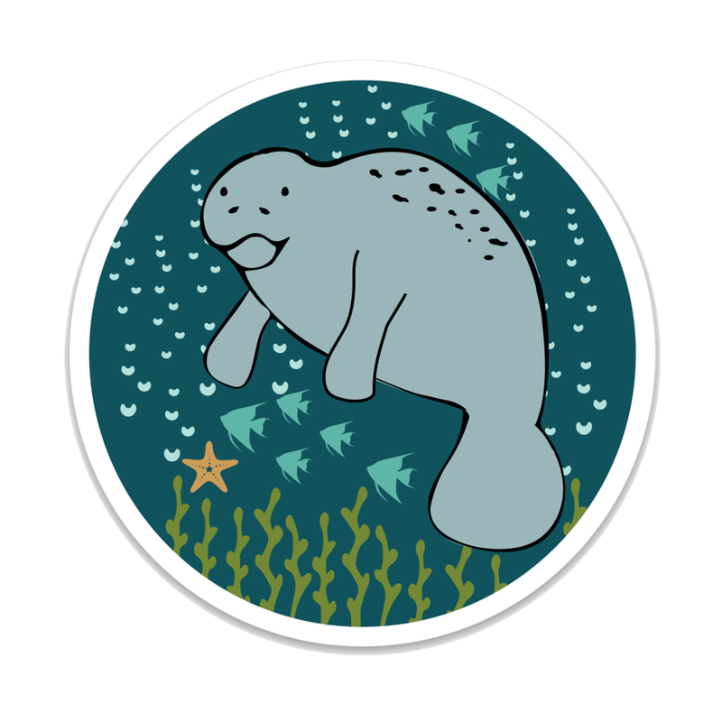Manatee Ocean Under the Sea Sticker
