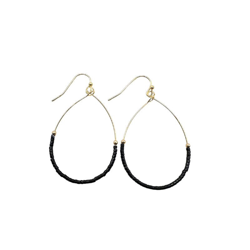 Black Aster Game Day Earrings