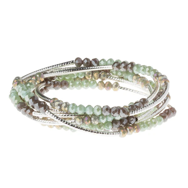 Stone Scout Wrap Necklace/Bracelet : Iced Mint Combo/Silver