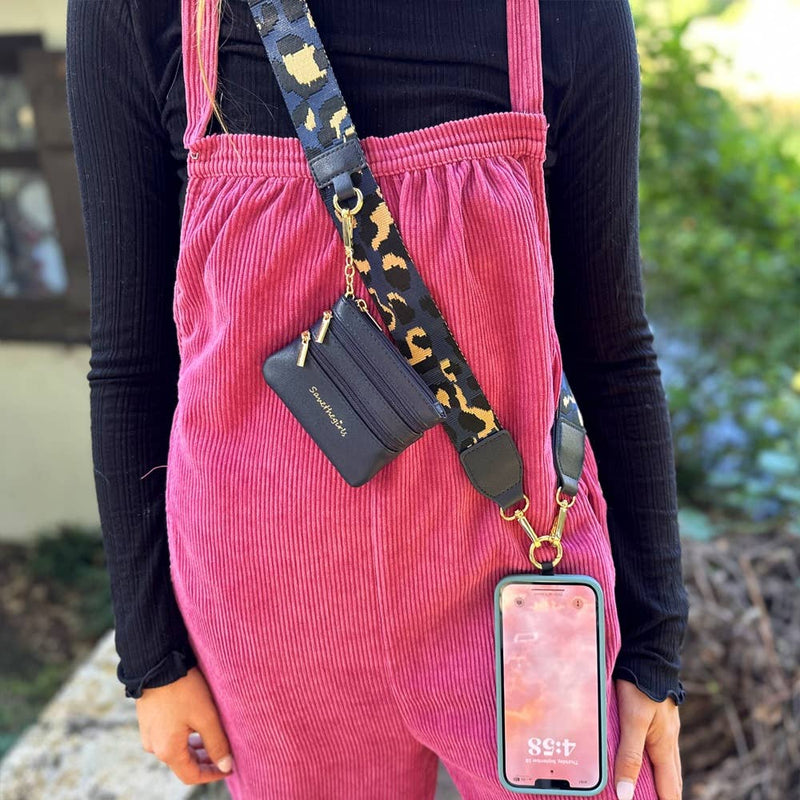 Clip & Go Crossbody Strap with Pouch - Leopard Collection