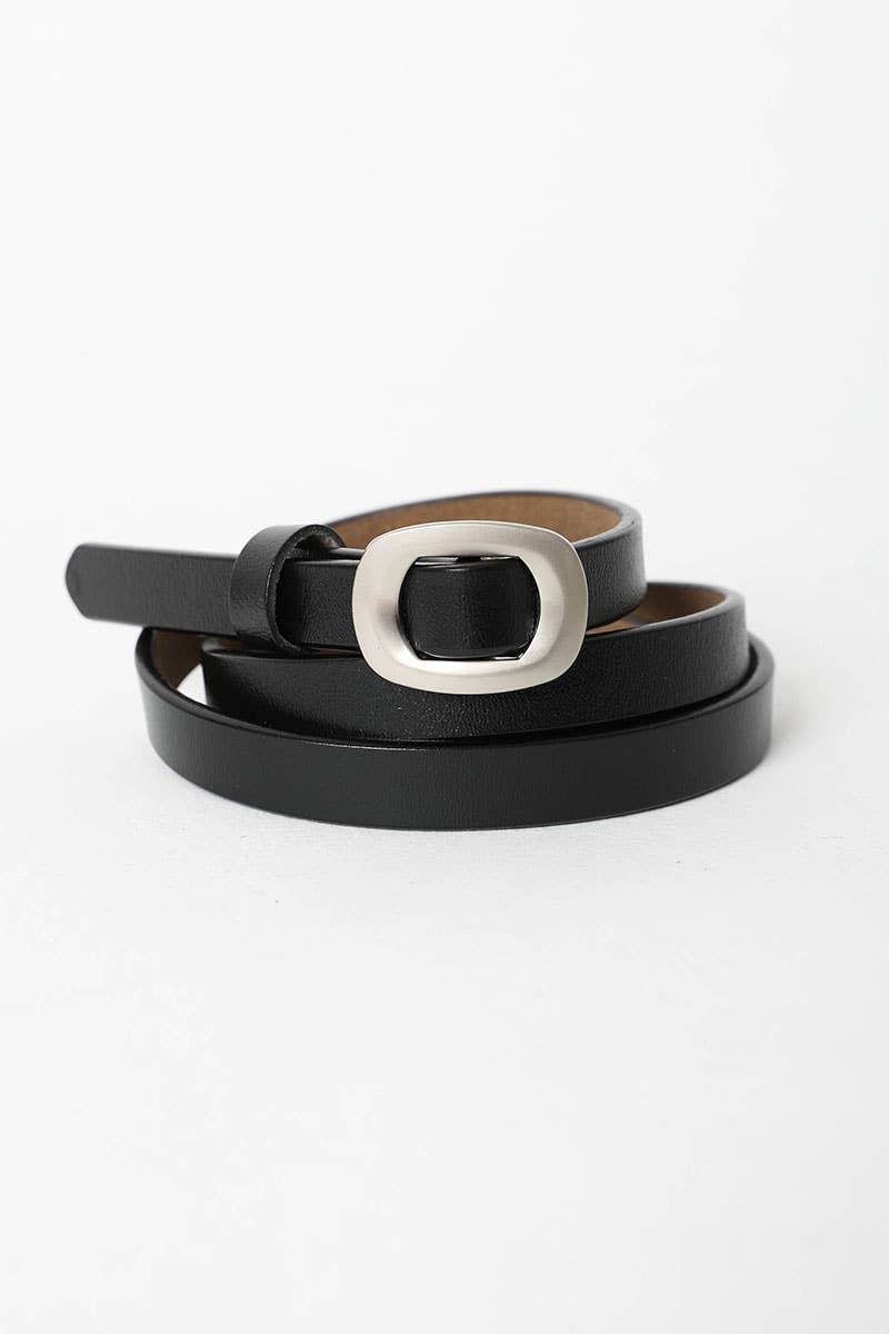 Thin Contemporary Leather Waist Belt–Modern &amp; Chic