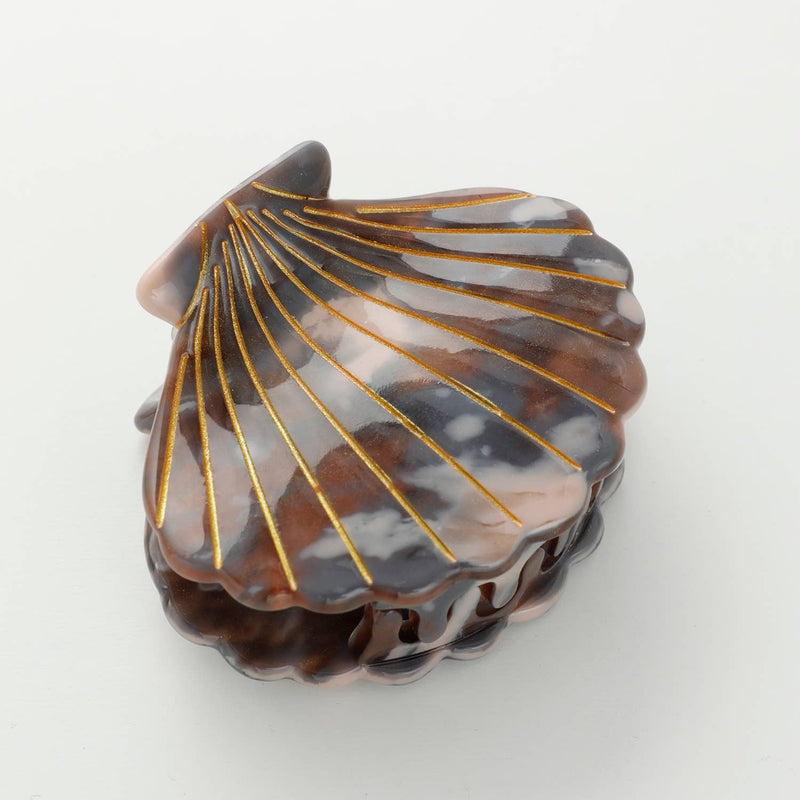 Calacatta Seashell | Hand Painted Seashell Claw Clip