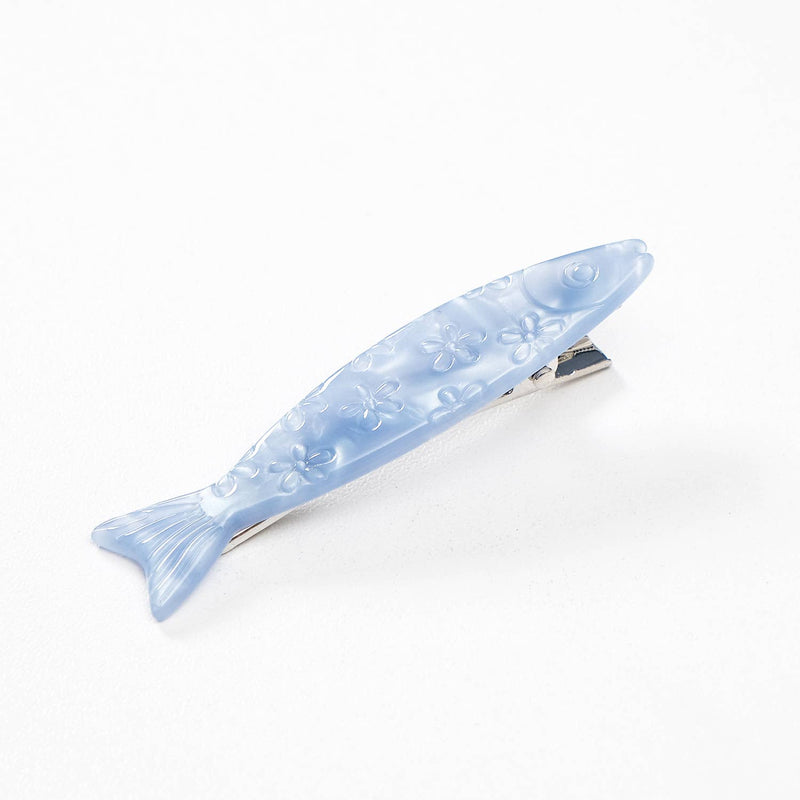 Saltwater Floral Sardine Fish Barrette Hair Clip