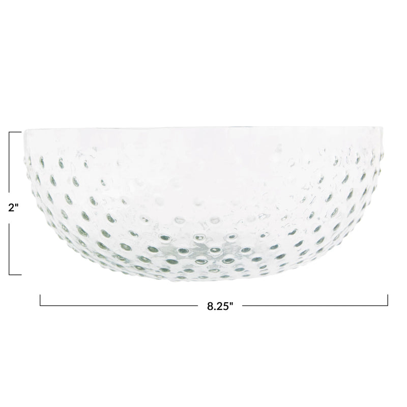 Recycled Glass Hobnail Low Bowl