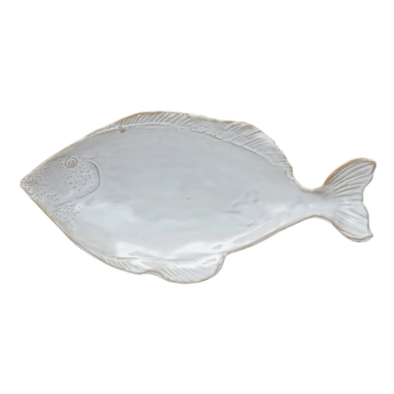 Stoneware Fish Shaped Plate (Each One Will Vary)