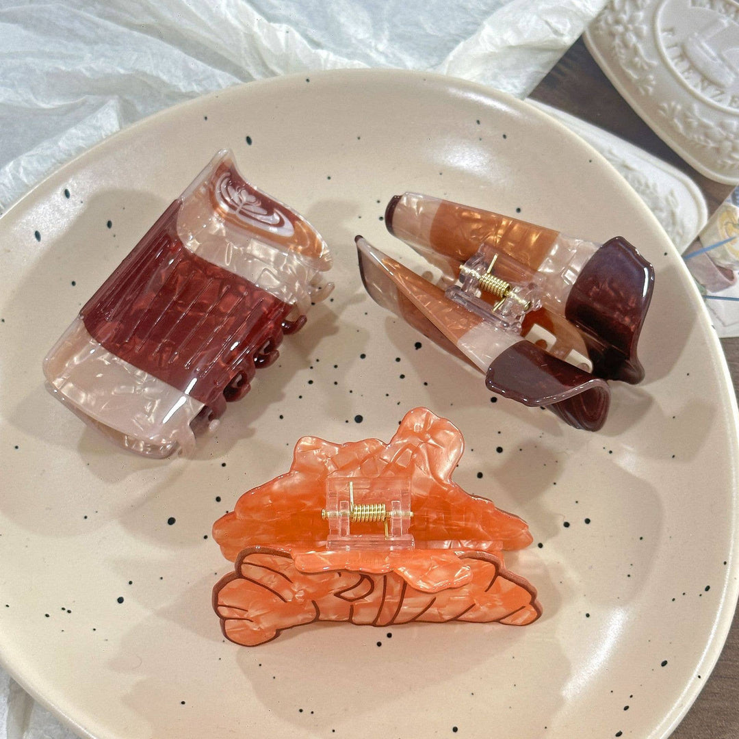 Simulation Coffee &amp; Croissant Hair Claw Clips