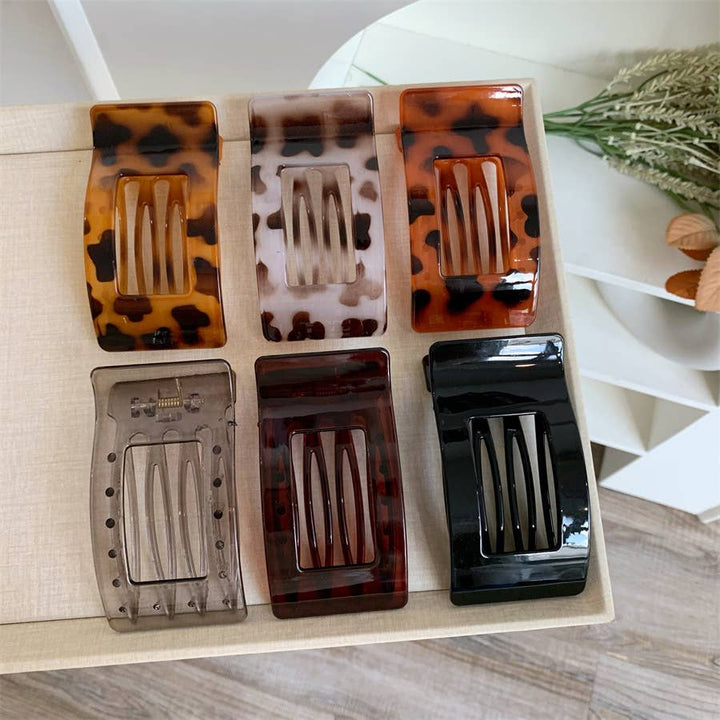 Elegant Rectangle Tortoiseshell &amp; Solid Color Hair Clips