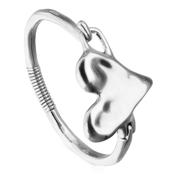 UNOde50 Silver Alloy Semi-Rigid Heart Bracelet
