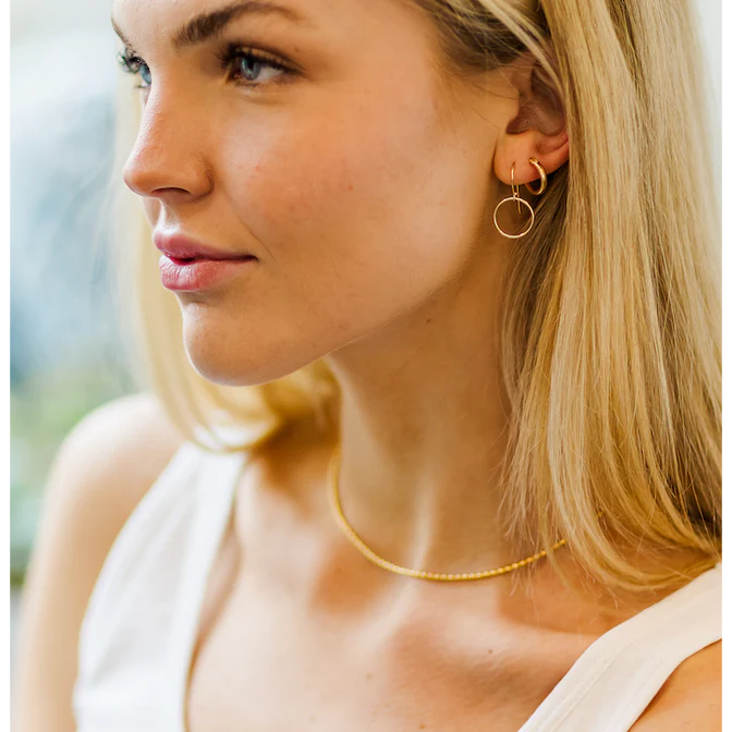 Erin Gray - 14k Gold Filled 15.5" Oval Pattern Necklace - Waterproof!