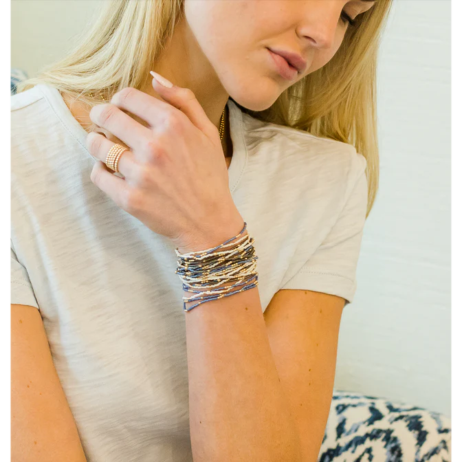 Erin Gray - 2mm Newport GRAPHITE + Gold Filled Waterproof Bracelet