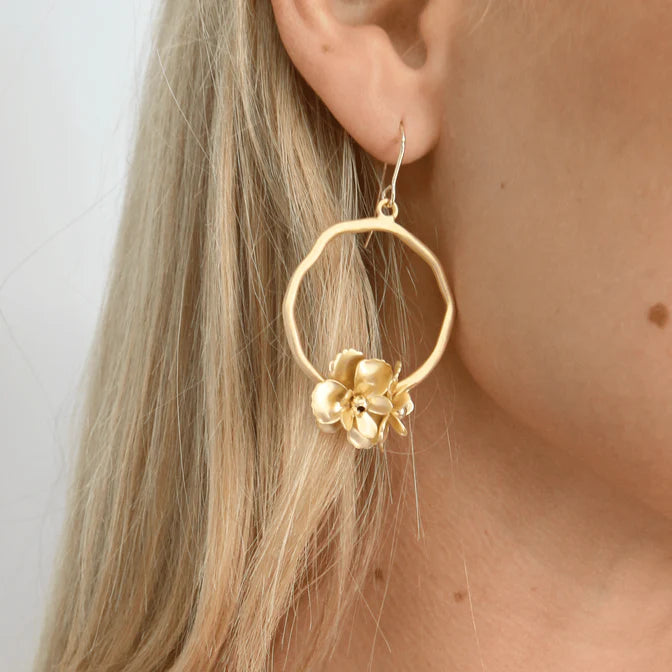 Erin Gray - Bloom Gold Hoop Earring - Gold