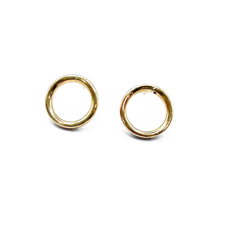 Erin Gray Circle Stud Gold Filled Earrings - Waterproof!