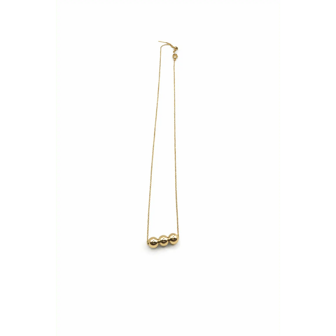 Erin Gray Threader Necklace with Gold filled Adjustable Beads