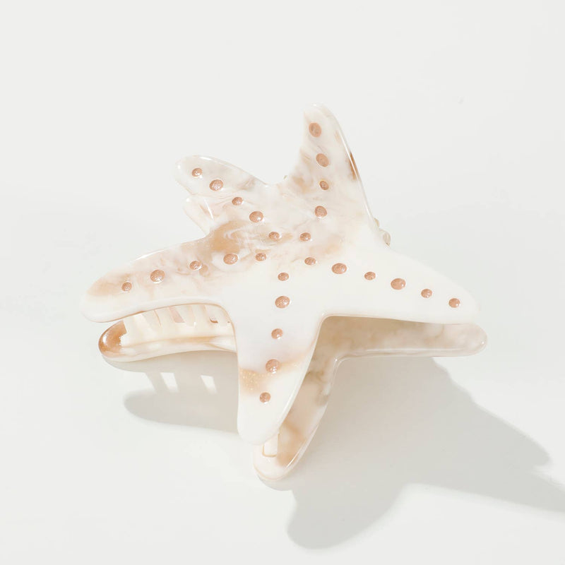 Calacatta Starfish | Medium Painted Starfish Claw Clip