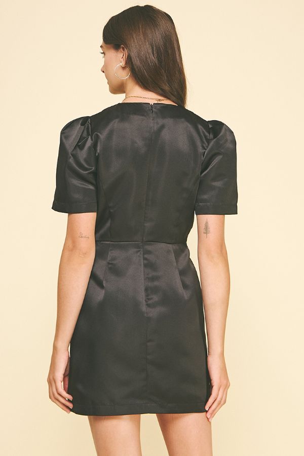 Ribbon Detail Holiday Dress in Black