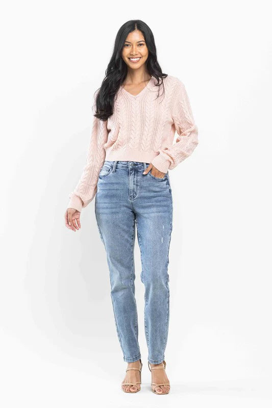 Judy Blue High Waist Vintage Mild Destroy Slim Denim - Sizes 0-20W