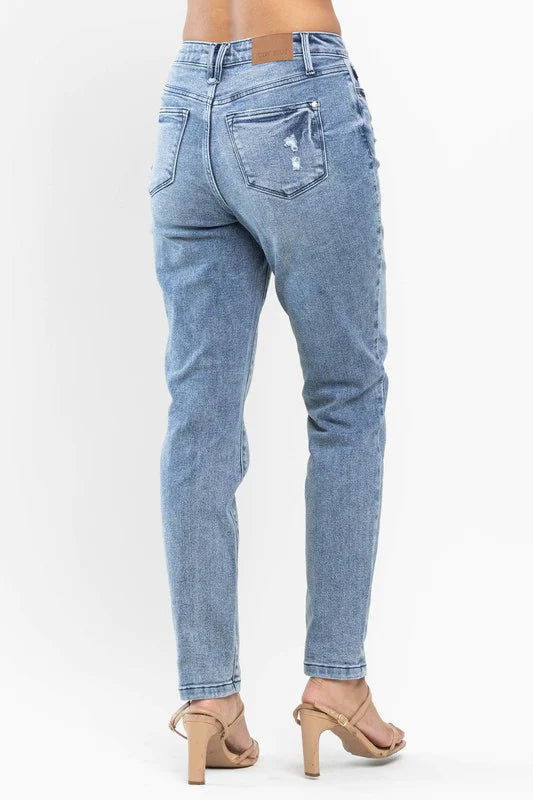 Judy Blue High Waist Vintage Mild Destroy Slim Denim - Sizes 0-20W