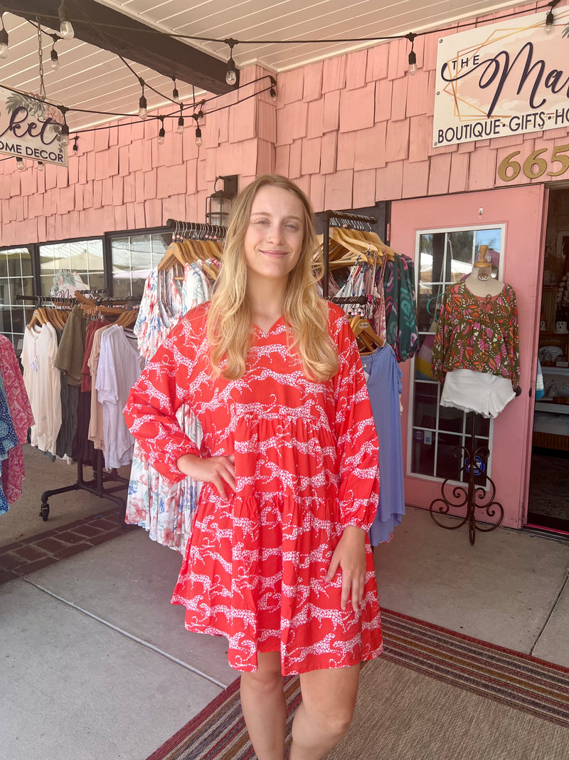 FINAL SALE Michelle McDowell Winnie Wild Hearts Dress - Coral