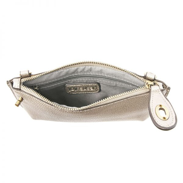 Joy Susan Mini Crossbody Wristlet Clutch - Metallic Pearl