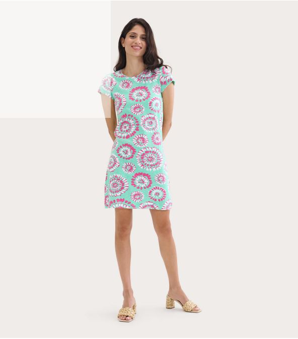 FINAL SALE Capelton Road Crew Neck Tee Dress - Mandala