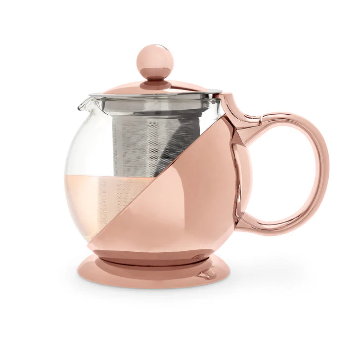 FINAL SALE PINKY UP SHELBY GLASS AND ROSE GOLD WRAPPED TEAPOT
