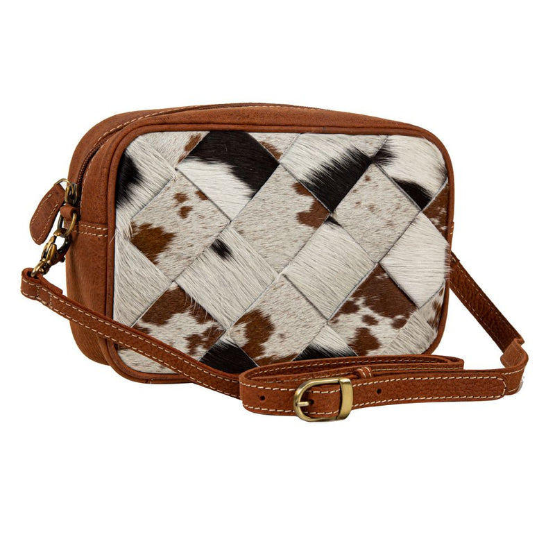 Myra Bag Pecos Rising Weave Pattern Hairon & Leather Bag