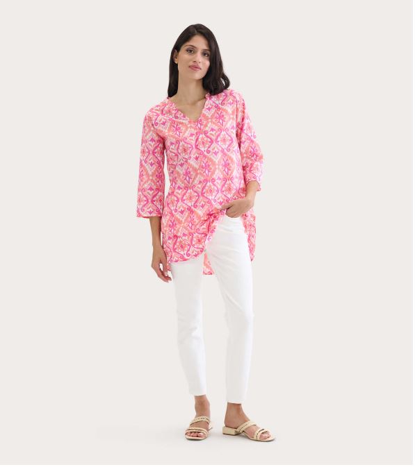 FINAL SALE Capelton Road Delray Beach Tunic - Sunset Ikat