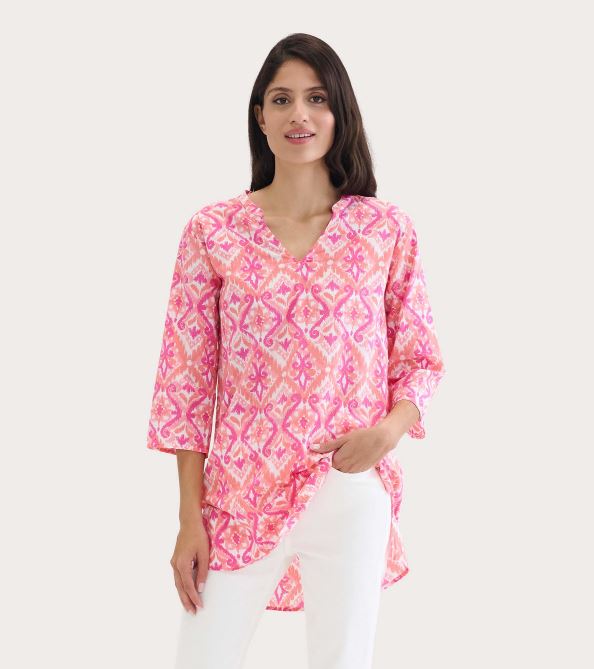 FINAL SALE Capelton Road Delray Beach Tunic - Sunset Ikat