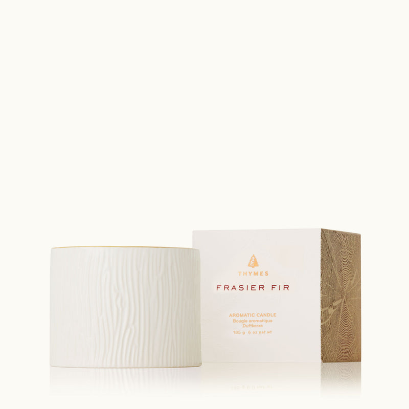 Thymes Frasier Fir Gilded Ceramic Poured Candle - Petite