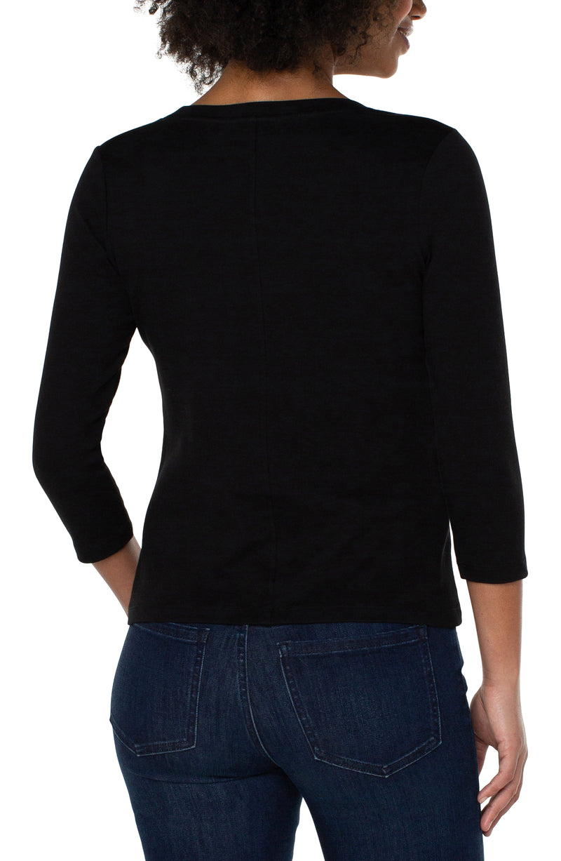 LIVERPOOL 3/4 SLEEVE SCOOP NECK KNIT TEE