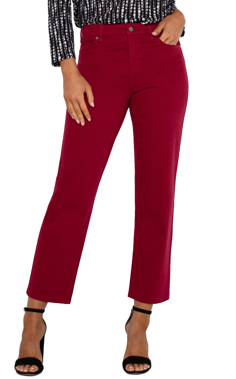 FINAL SALE LIVERPOOL KENNEDY STRAIGHT PANT - GARNET