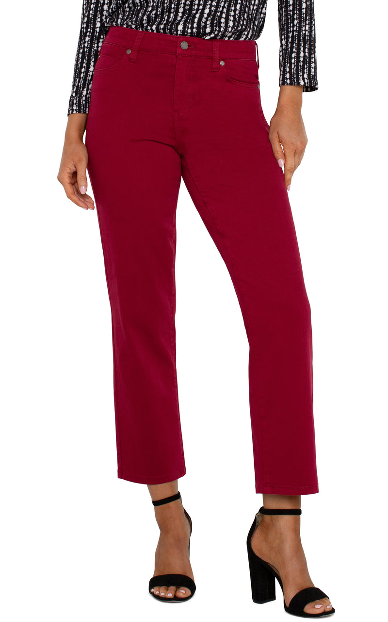 FINAL SALE LIVERPOOL KENNEDY STRAIGHT PANT - GARNET