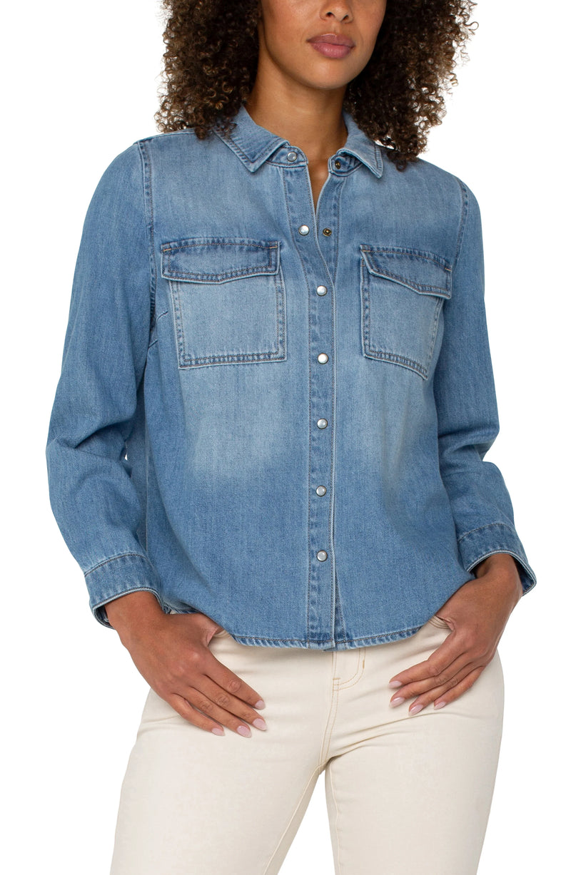 Liverpool Button Down Shirt With Pockets - Laguna Nigel