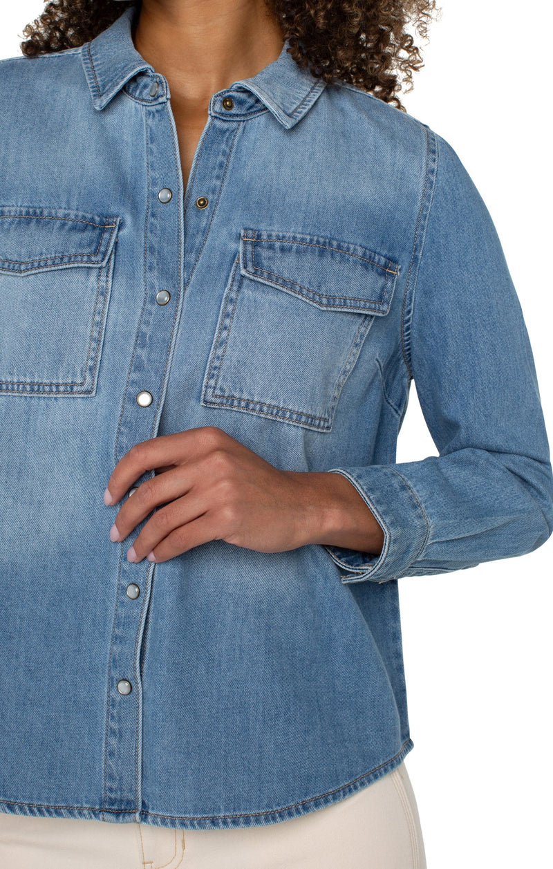 Liverpool Button Down Shirt With Pockets - Laguna Nigel