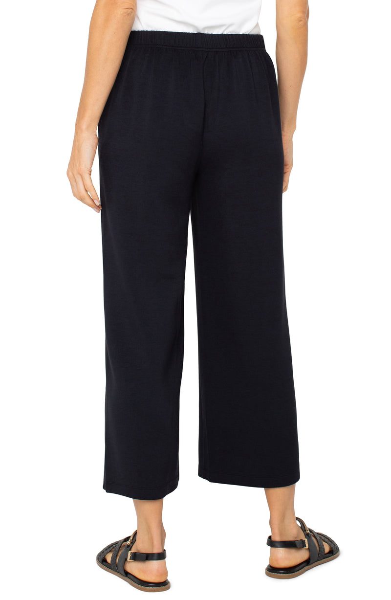 Liverpool Pull-on Wide Leg Crop - Black - Cloud 9