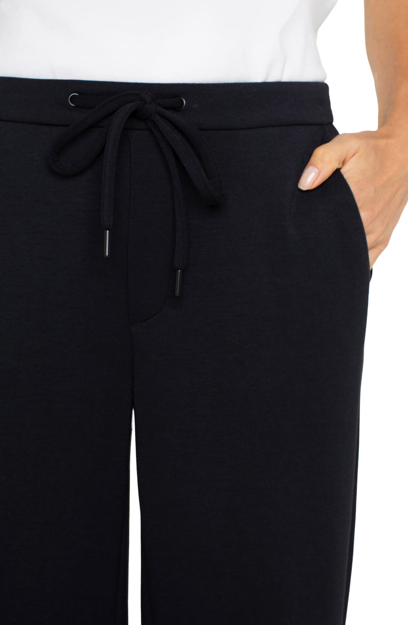 Liverpool Pull-on Wide Leg Crop - Black - Cloud 9