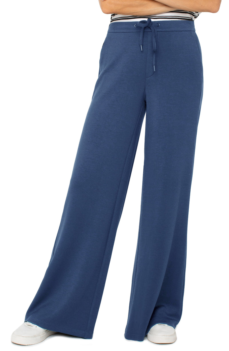 Liverpool Pull-on Wide Leg Trouser - Prussian Blue - Cloud 9