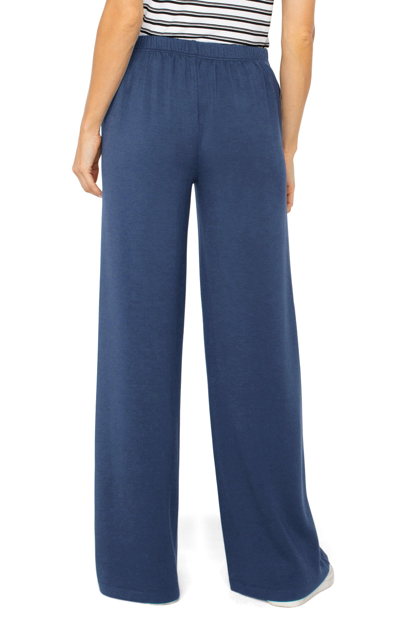 Liverpool Pull-on Wide Leg Trouser - Prussian Blue - Cloud 9