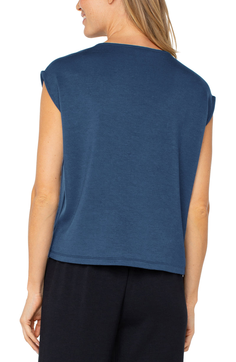 Liverpool Dolman Sleeve V-Neck Top - Prussian Blue - Cloud 9