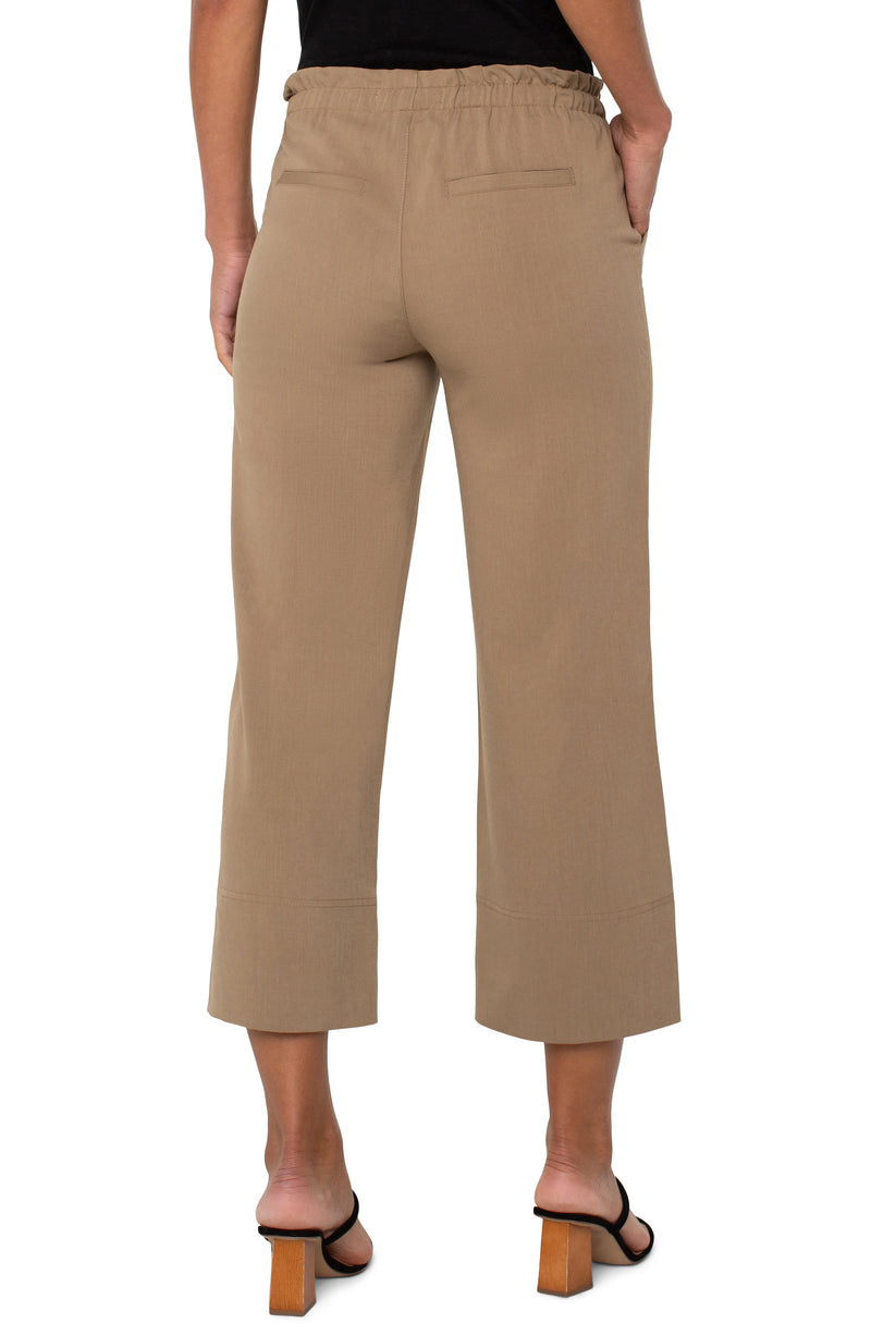 Liverpool Pull on Tie Waist Wide Leg Ankle 26" - Palo Santo