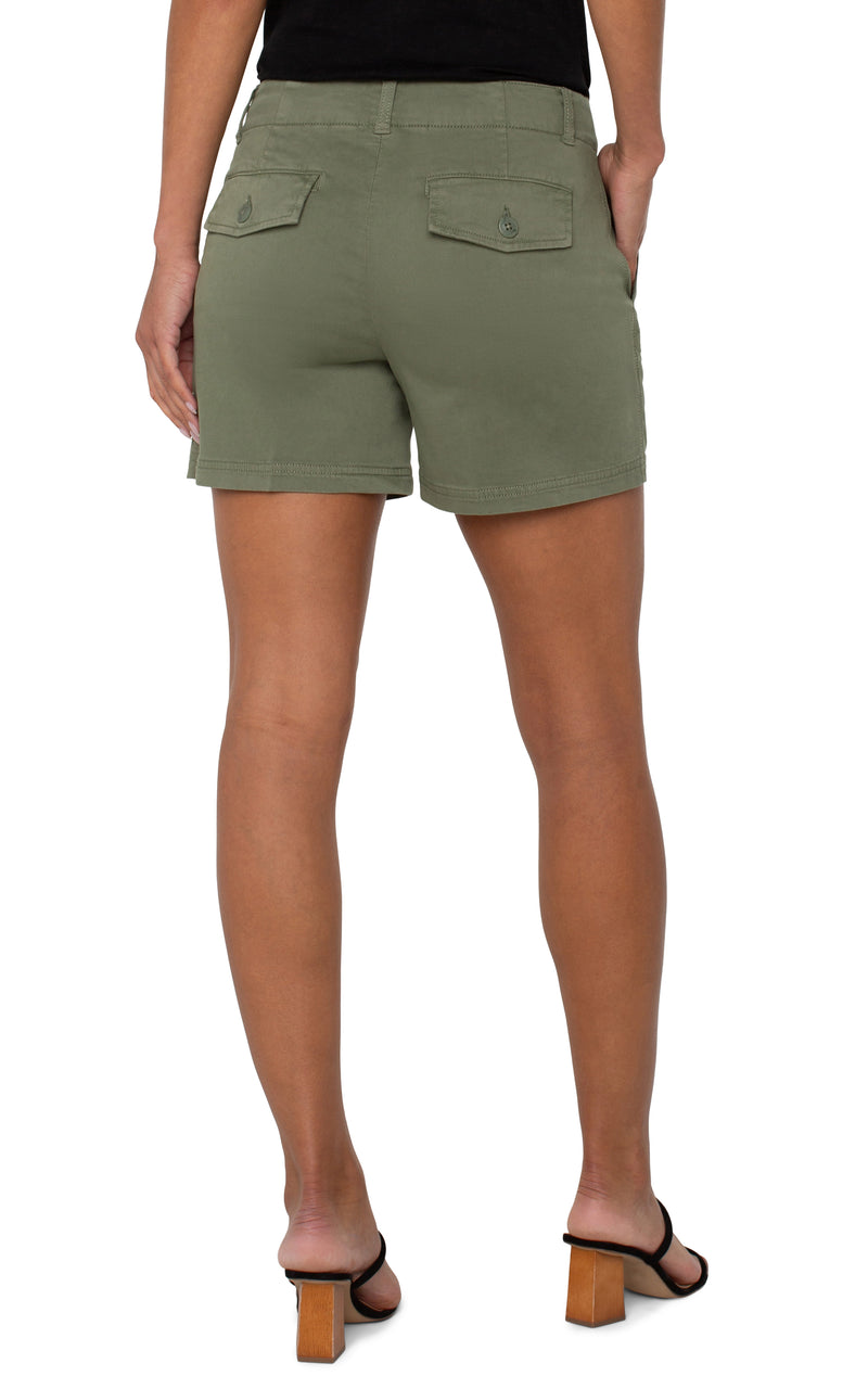 Liverpool Pleated Trouser Short - Martini Olive
