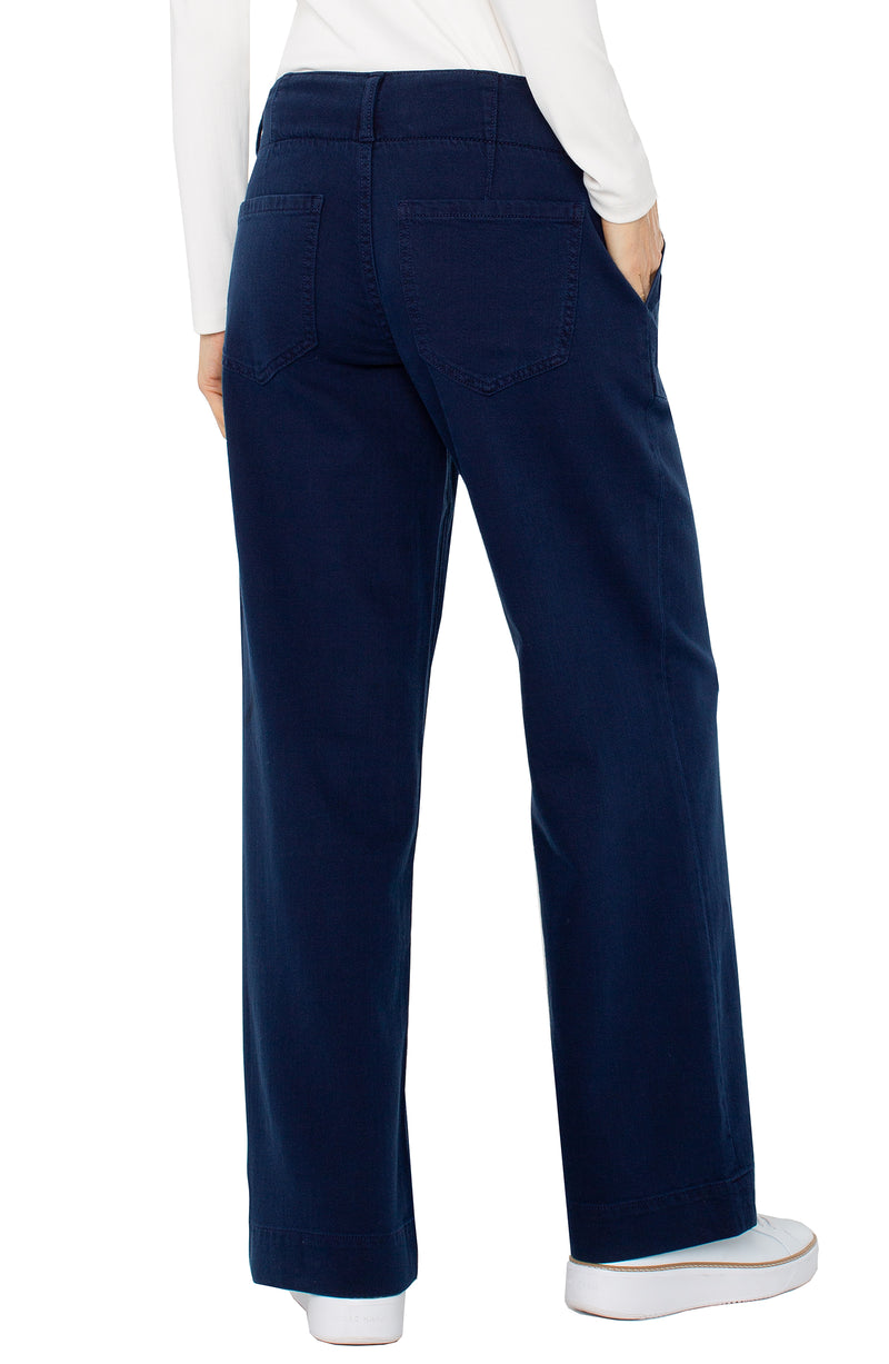 Liverpool Utility Patch Pocket Wide Leg 31" - Navy Dusk