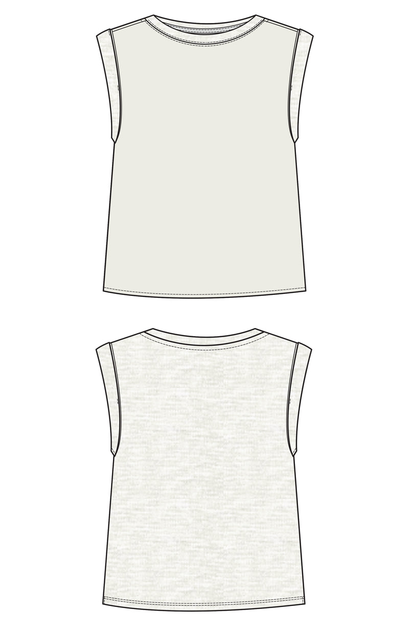Liverpool Sleeveless Woven Knit Top - Whipped Cream