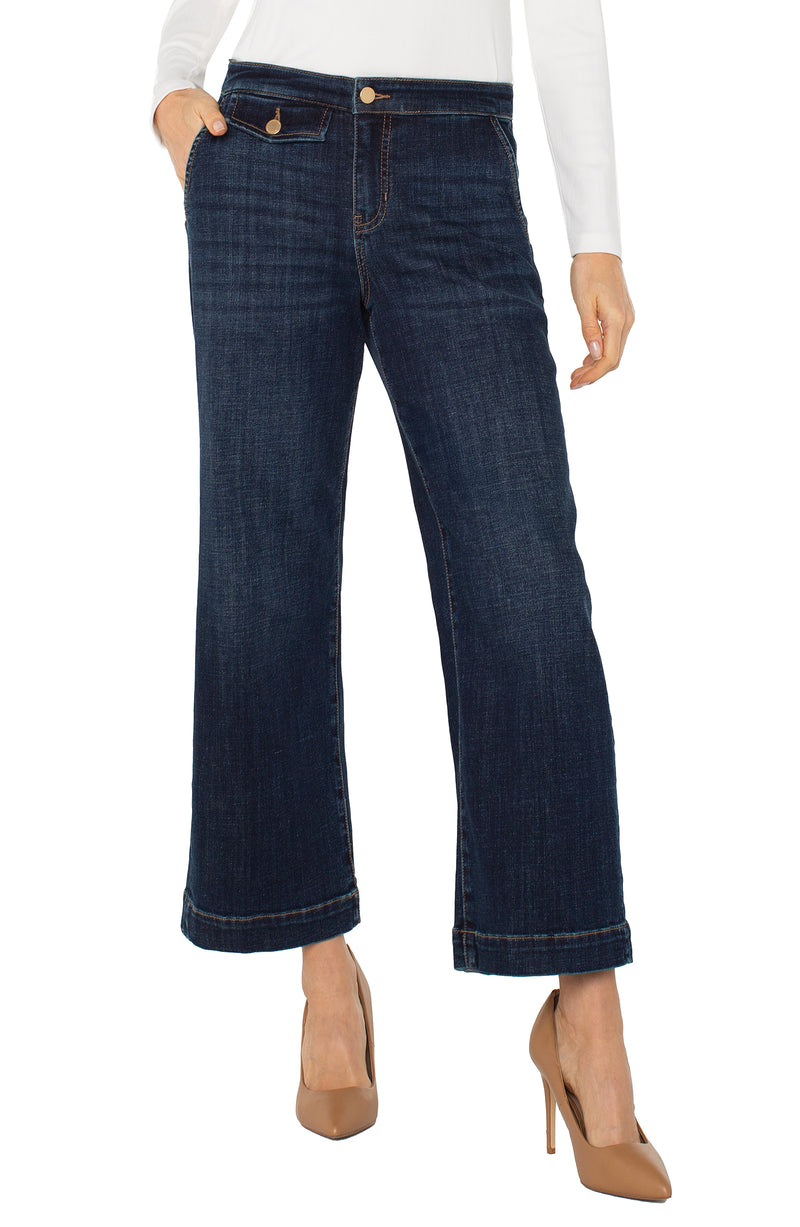 Liverpool Stride Wide Leg w/ Trouser Details 27ins - Albany