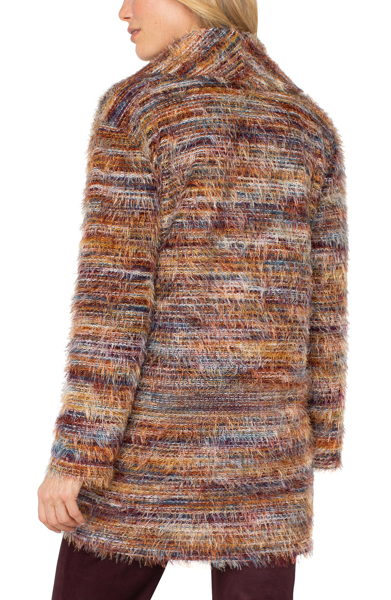 Liverpool Long Sleeve Open Front Cardigan - Multi Feather Knit